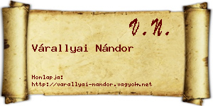 Várallyai Nándor névjegykártya